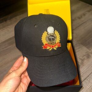 Bijan BLACK WITH GOLD CREST CAP